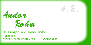 andor rohm business card